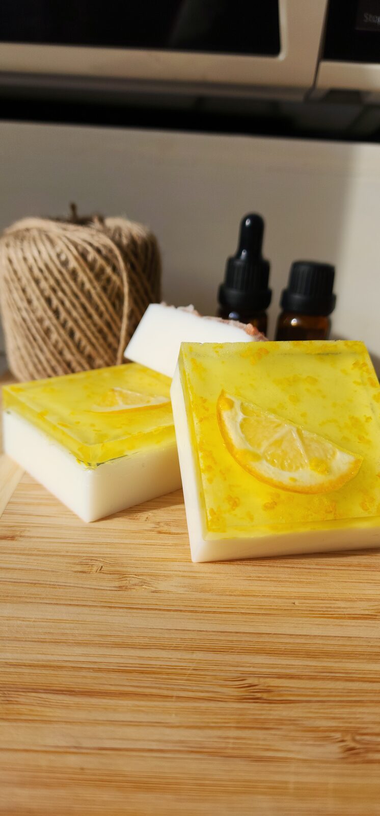 BareBloom Lemon Soap with fresh lemon slices